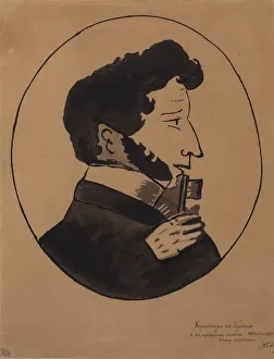 Brush Prints: Poet Alexander Sergeyevich Pushkin (1799-1837) with the Chamberlains key, 1830s
