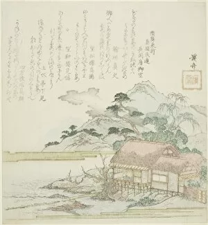 Eisen Keisai Gallery: A Poet Looking out of his Lakeside Hut, Japan, c. 1820s. Creator: Ikeda Eisen