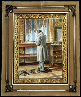 Creativity Gallery: The poet Vasily Zhukovsky (1783-1852) in Vernet, 1830s. Artist: Gerhard Wilhelm von Reutern