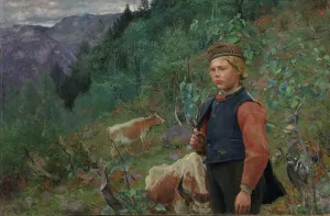 The Poet Vinje as a Shepherd Boy, 1887. Creator: Christian Skredsvig