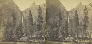 Bridal Veil Falls Gallery: Pohono, or the Bridal Veil, 900 feet, Yosemite Valley, Mariposa County, Cal. 1867