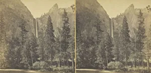 Carleton Emmons Watkins Gallery: Pohono, or the Bridal Veil, 900 feet, Yosemite Valley, Mariposa County, Cal. 1867