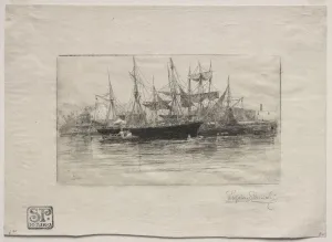 Stephen Parrish Prints: Point Breeze Oil Wharves, 1880. Creator: Stephen Parrish (American, 1846-1938)
