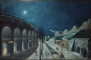 Point-du-Jour Viaduct and Bastion 35, in March 1870. Creator: Jules Mary