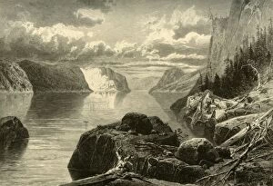 Point Noir, Trinity Rock, and Cape Eternity, Saguenay River, c1870