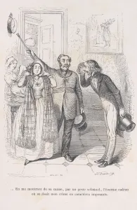 J J Grandville Prints: Pointing me to the evidence of my crime with his cane