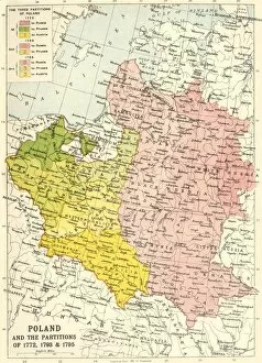 Austrian Collection: Poland and the Partitions of 1772, 1793 & 1795, (c1920). Creator: John Bartholomew & Son