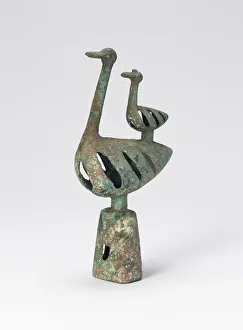 Pole Top with Double Bird-Shaped Bell (one of pair), 6th / 4th century B. C