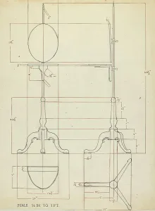 Curtis Elizabeth Prints: Pole Screen and Candlestand, 1935/1942. Creator: Elizabeth Curtis
