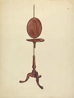 Pole Screen and Candlestand, c. 1936. Creator: Elizabeth Curtis