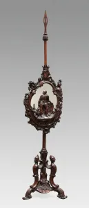 Pole-Screen, Dublin, c. 1851. Creator: Arthur James Jones and Son