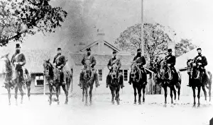 Headquarters Prints: Police Commissioner and troopers outside Brisbane Police Headquarters 1868
