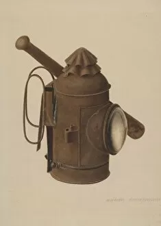 Taupe Collection: Police Lantern and Club, 1938. Creator: Alexander Anderson