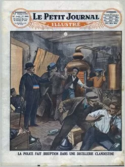 Policeman Gallery: Police raid on an illicit distillery, 1930. Creator: Unknown