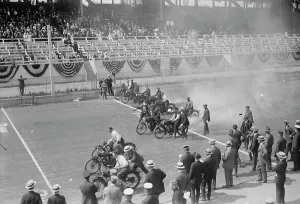 Start Prints: Police Show -- Start of motorcycle race