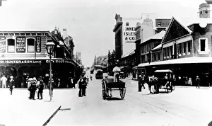 Road Junction Prints: Policeman directs traffic at the intersection of Queen and Edward St