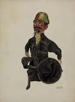 Marionette Prints: Policeman Hand Puppet, c. 1938. Creator: Florian Rokita