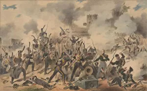Russian Empire Gallery: The Polish army removes the enemy entrenchments, 1835