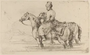 Etching On Laid Paper Restrike Prints: Polish Attendant with Two Horses. Creator: Stefano della Bella