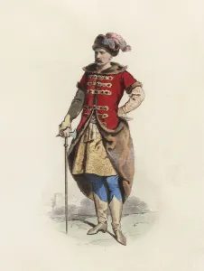 Modern Age Prints: Polish gentleman, in the modern age, color engraving 1870