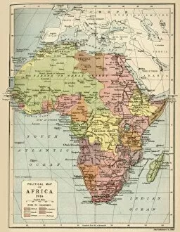 Colonial Collection: Political Map of Africa, 1914, (1920). Creator: John Bartholomew & Son