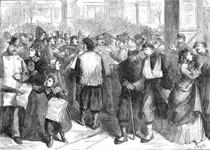 Politicians discussing affairs on the Boulevard Montmartre, Paris, 1871. Creator: Unknown