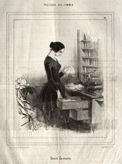 Politique des Femmes: Droit de visite, 1843. Creator: Paul Gavarni (French, 1804-1866)
