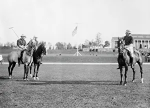 Pony Prints: Polo match between American and English teams, 1913. Creator: Bain News Service