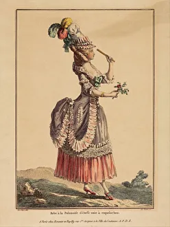 Polonaise Prints: A Polonaise Dress with draped overskirt