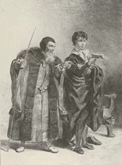 Images Dated 28th April 2020: Polonius and Hamlet, 1834-43. 1834-43. Creator: Eugene Delacroix