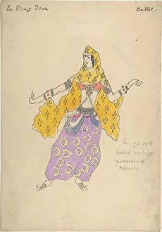 Polovtsian girl. Costume design for the opera Prince Igor by A. Borodin, 1909