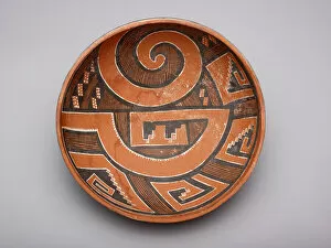 Ceramic And Pigment Collection: Polychrome Bowl with Abstract Geometric Motifs, 1000 / 1400. Creator: Unknown