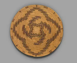 Basketry Gallery: Polychrome Gambling Tray, 1890 / 1900. Creator: Unknown