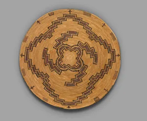 Basketry Prints: Polychrome Gambling Tray, 1890 / 1900. Creator: Unknown