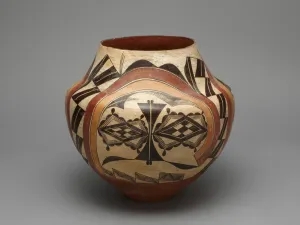 Polychrome Jar, c. 1880. Creator: Unknown