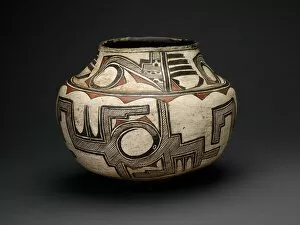 Ceramic And Pigment Collection: Polychrome Jar, c. 1890. Creator: Unknown
