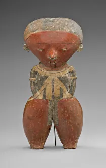 Polychrome Standing Figure with Exaggerated Head and Hips, A.D. 1/300. Creator: Unknown Polychrome Standing Figure with Exaggerated Head and Hips, A.D. 1/300. Creator: Unknown