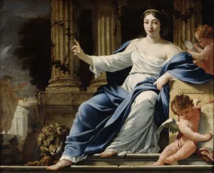 Attentive Prints: Polyhymnia, Muse of Eloquence, 17th century. Artist: Simon Vouet