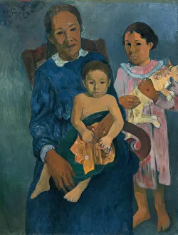 Grandmother Gallery: Polynesian Woman with Children, 1901. Creator: Paul Gauguin