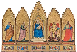Our Lady Prints: Polyptych: Madonna Enthroned with Child and Saints