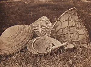 Seed Prints: Pomo Seed, Gathering Utensils, 1924. Creator: Edward Sheriff Curtis