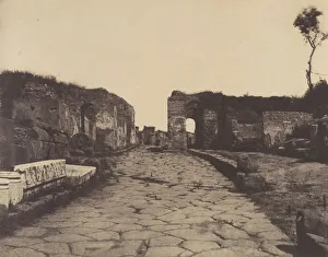 Gray Gustave Le Prints: Pompeii, Pompeys Lane, Tomb Monument of Mamia, ca. 1853