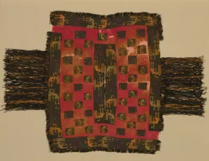 Paracas Prints: Poncho Displaying Contorted Figures, Peru, 100 B. C. / A. D. 200. Creator: Unknown