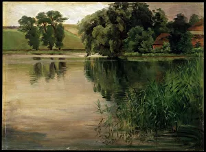 At a Pond, c1870-1900. German painting. Artist: Heinrich Wilhelm Trubner