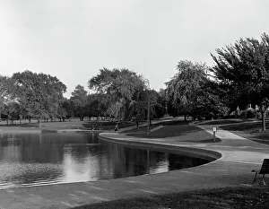 Walkway Prints: Pond, South Park, Fall River, Mass. between 1900 and 1920. Creator: Unknown