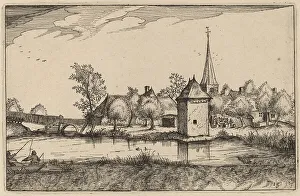 Pond and a Village, published 1612. Creator: Claes Jansz Visscher