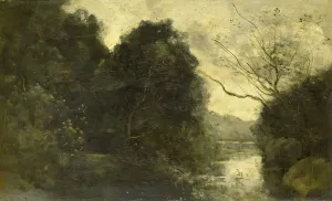 Tranquillity Prints: Pond in the Woods, 1840-1875. Creator: Jean-Baptiste-Camille Corot