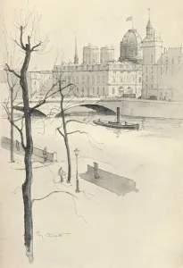 Pont Au Change Prints: The Pont au Change, 1915. Artist: Eugene Bejot