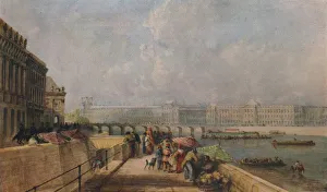 The Pont des Arts and the Louvre from the Quai Conti, c1849. Artist: David Cox the elder The Pont des Arts and the Louvre from the Quai Conti, c1849. Artist: David Cox the elder