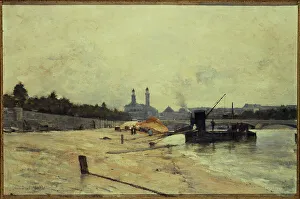 7th Arrondissement Prints: Pont de l'Alma (Alma Bridge) and the old Trocadero seen from the Quai d'Orsay